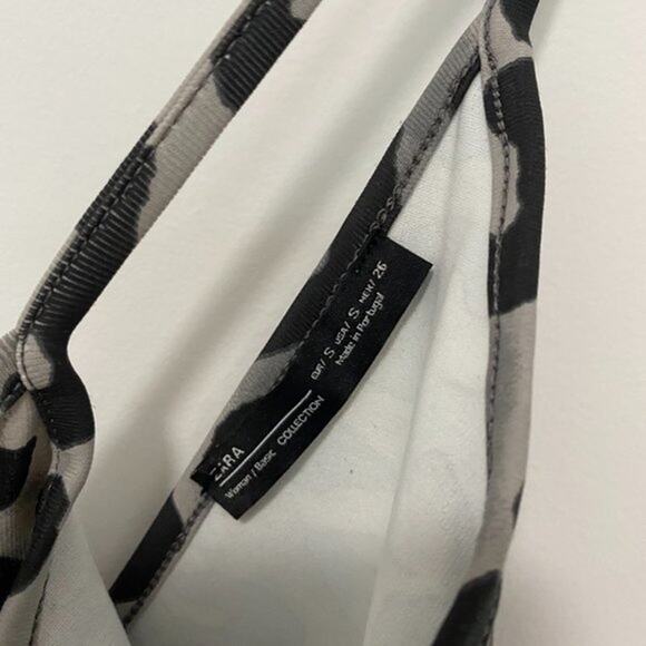 Zara Gray Animal Print Bodysuit Tank Size Small - Picture 5 of 6